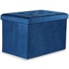 Skládací taburetka s úložným prostorem XL - tmavě modrá