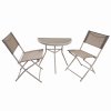 Balkonový skládací set na malý balkon 2x židle a stůl béžový 1
