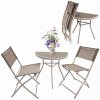 Balkonový skládací set na malý balkon 2x židle a stůl - béžový
