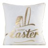 Velikonoční dekorační povlak na polštář se zlatým potiskem