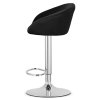 Sametová barová židle EAST - černá (chromová noha)