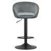 Sametová barová židle EAST - tmavě šedá (černá noha)