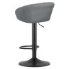 Sametová barová židle EAST - tmavě šedá (černá noha)