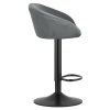 Sametová barová židle EAST - tmavě šedá (černá noha)