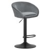 Sametová barová židle EAST - tmavě šedá (černá noha)