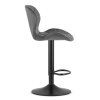 Sametová barová židle WEST - tmavě šedá (černá noha)