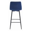 Sametová barová židle ARCETO - tmavě modrá s černýma nohama