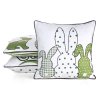 Velikonoční povlak na polštář SPRING 3 zdobený potiskem zajíčků - bílý