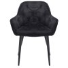 Sametová jídelní židle LARGO - černá