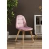 Sametová jídelní židle COLIN růžová