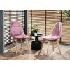 Sametová jídelní židle COLIN růžová1