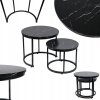 Set 2ks kulatých kávových stolků 53 43cm Černý mramor8
