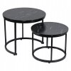 Set 2ks kulatých kávových stolků 53 43cm Černý mramor2