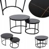 Set kulatých kávových stolků 70 50cm 2ks Černý mramor7