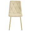 Sametová jídelní židle LIBRA - béžová se zlatýma nohama (Počet židlí 1ks)