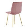 Sametová jídelní židle LIBRA - růžová se zlatýma nohama (Počet židlí 1ks)
