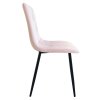 Sametová jídelní židle LIBRA - světle růžová s černýma nohama (Počet židlí 1ks)