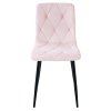 Sametová jídelní židle LIBRA - světle růžová s černýma nohama (Počet židlí 1ks)