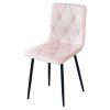 Sametová jídelní židle LIBRA - světle růžová s černýma nohama (Počet židlí 1ks)