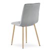 Sametová jídelní židle LIBRA - světle šedá s kovovým nohama buk (Počet židlí 1ks)