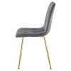 Sametová jídelní židle LIBRA - tmavě šedá se zlatýma nohama (Počet židlí 1ks)