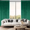 Sametový tmavě zelený závěs ALITA s ozdobnými knoflíčky