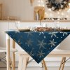 361019 vianocny zamatovy obrus na stol v granatovomodrej farbe so zlatymi vlockami 85 x 85 cm