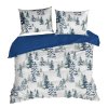 Vánoční ložní povlečení z bavlny ranforcé NATAL v bílo-modré barvě (Rozměr ložního povlečení Šířka x Délka: 140x200cm + 1ks 70x80 cm)