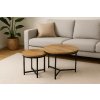 Set kulatých kávových stolků Industrial 60 40cm 2ks Dub 5