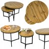 Set kulatých kávových stolků Industrial 60 40cm 2ks Dub