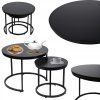 Set kulatých 2ks kávových stolků 60 40cm 2ks Černé
