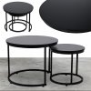 Set kulatých 2ks kávových stolků 60 40cm 2ks Černé 1