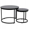 Set kulatých 2ks kávových stolků 60 40cm 2ks Černé 3