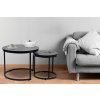 Set kulatých 2ks kávových stolků 60 40cm 2ks Černé 9