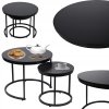 Set kulatých 2ks kávových stolků 60 40cm 2ks Černé