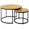 Set kulatých 2ks kávových stolků 70 50cm 2ks Dub přírodní 1