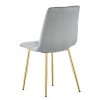 Sametová jídelní židle LIBRA - šedá se zlatýma nohama (Počet židlí 1ks)