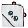 357035 2 detsky uterak s kapucnou panda 100 x 100 cm biely