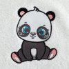 357035 3 detsky uterak s kapucnou panda 100 x 100 cm biely
