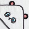 357035 4 detsky uterak s kapucnou panda 100 x 100 cm biely