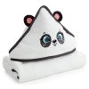 357035 detsky uterak s kapucnou panda 100 x 100 cm biely