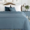 381106 prehoz na postel s dekorativnym volanom 170x210 cm modry