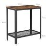 311920 2 konzola let31bx s kovovou policiou 60x30x60 cm rustikalna hneda