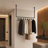 396159 kovovy stropny vesiak na oblecenie v style loft cierny