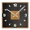 Nástěnné hodiny s dubovou dýhou Scandi 30x30 cm – černé 2