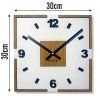 Nástěnné hodiny Scandi 30×30 cm – bílé s dekorem dubu 6