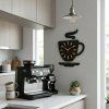 Nástěnné hodiny ve tvaru šálku Time for Coffee 45x30 cm – černé 5
