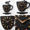 Nástěnné hodiny ve tvaru šálku Time for Coffee 45x30 cm – černé 1