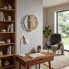Kulaté nástěnné hodiny LOFT OVAL s dubovým dřevem 50 cm – bílé 2