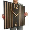 Závěsné nástěnné hodiny LAMELE 50x50 cm – černé s dubovým dřevem 3